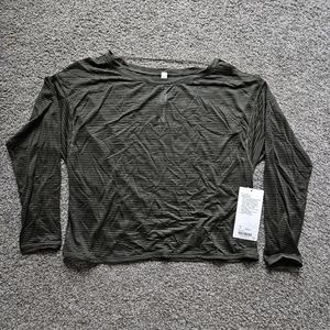 NWT Lululemon lean in ls, dark olive, 8